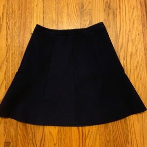 J Crew A-line Fluted Skirt Navy size 00